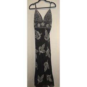 Camille Beautiful Black Beaded Long Dress Size S- Preloved